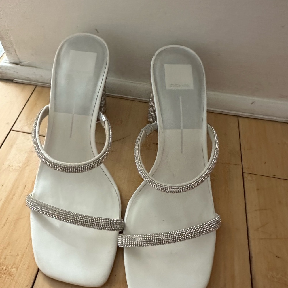 Elegant White Rhinestone Sandals